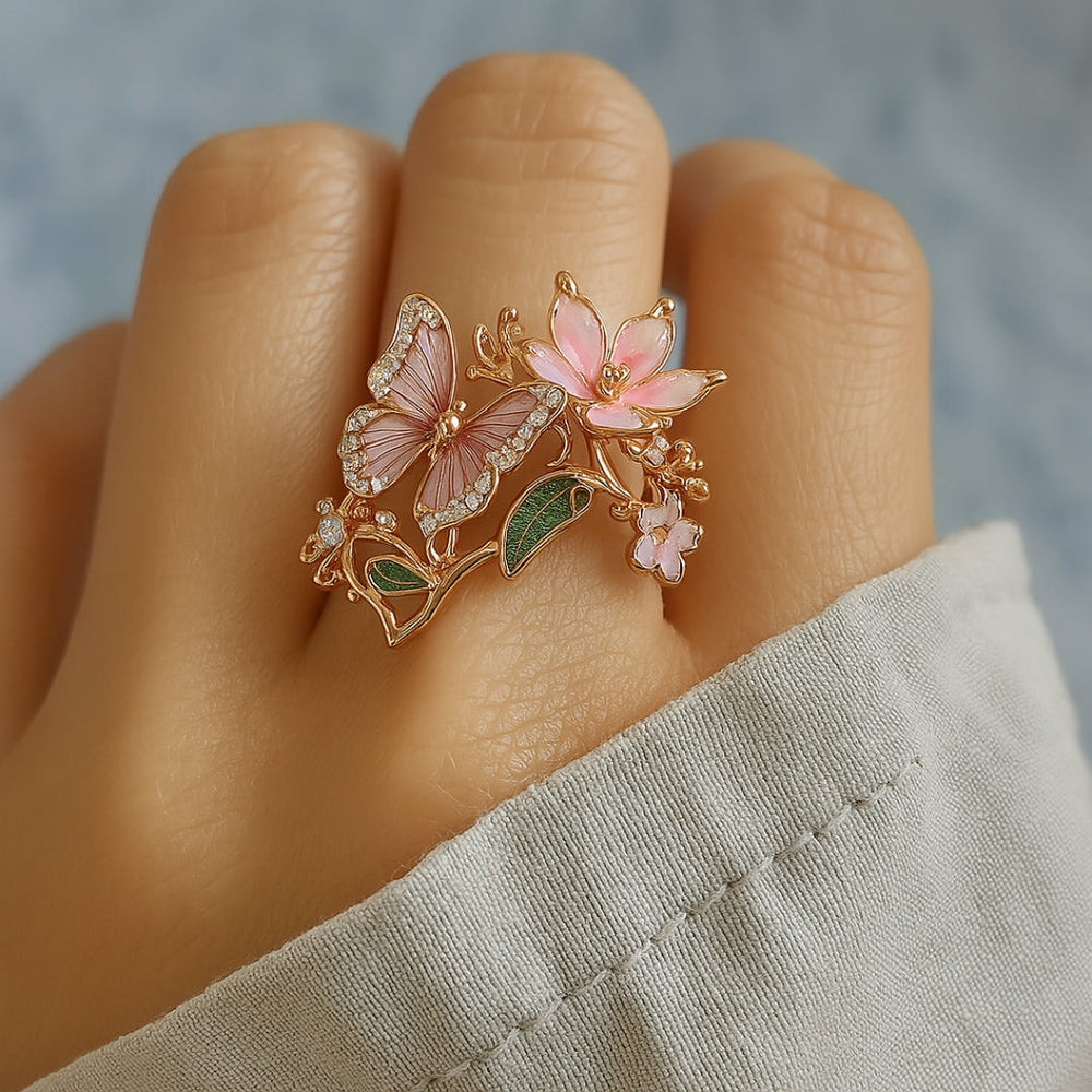 Nature Bright Butterfly Zirconia Ring 1
