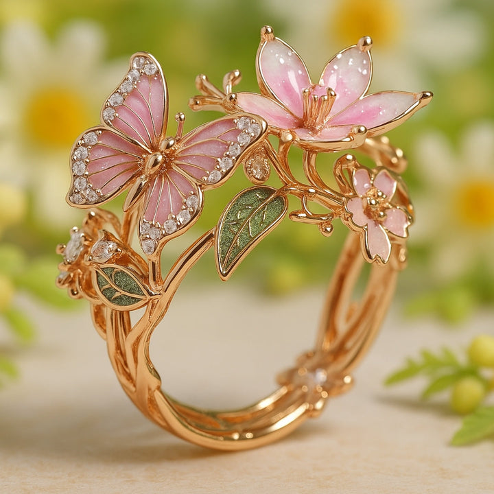 Nature Bright Butterfly Zirconia Ring 2