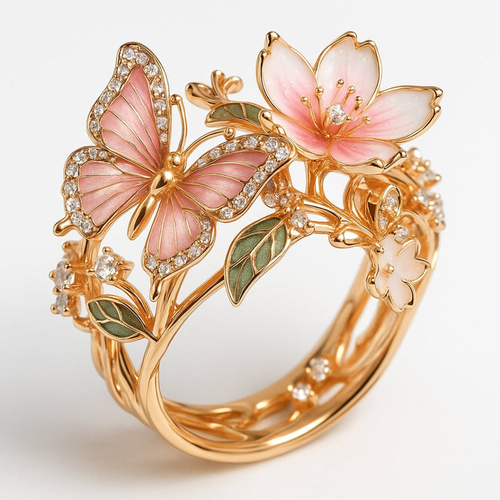Nature Bright Butterfly Zirconia Ring 4