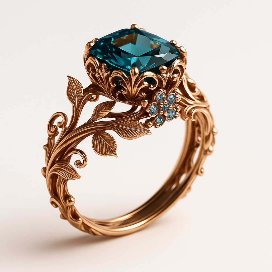 Nature Green Crystal Ring - Handcrafted Elegance for Everyday Wear 1