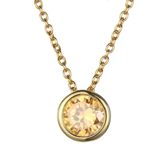 Lunaria Gemmara Birthstone Necklace Gold