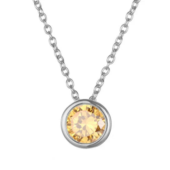 Lunaria Gemmara Birthstone Necklace Silver