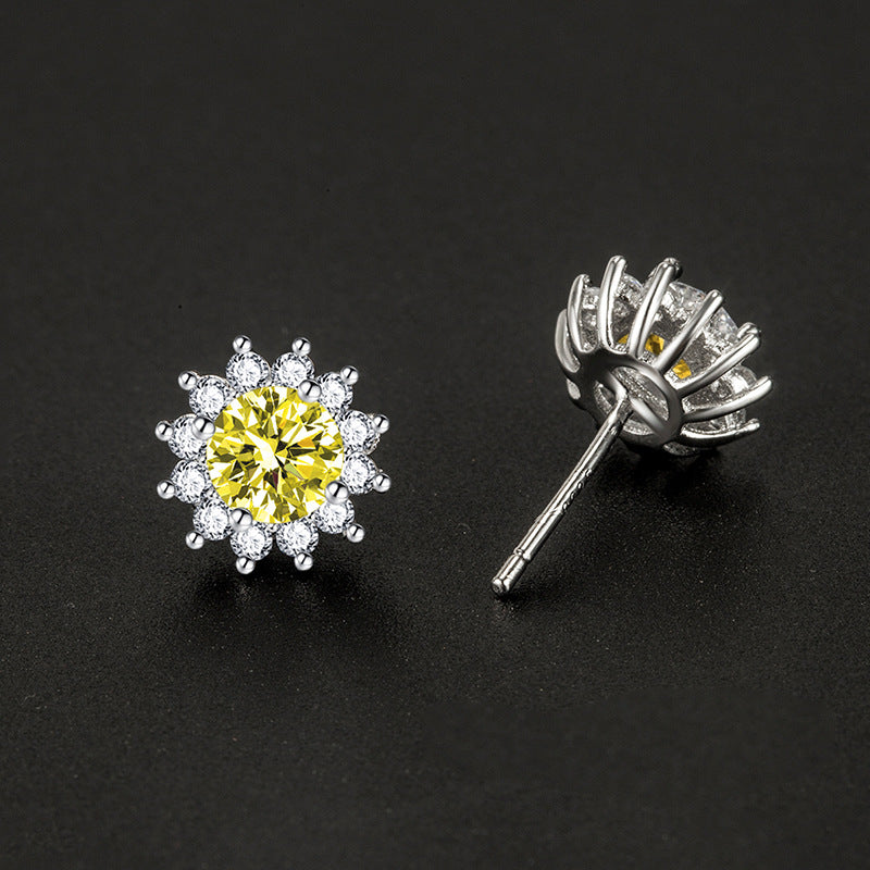 Sunlit Muse Earrings Yellow Silver