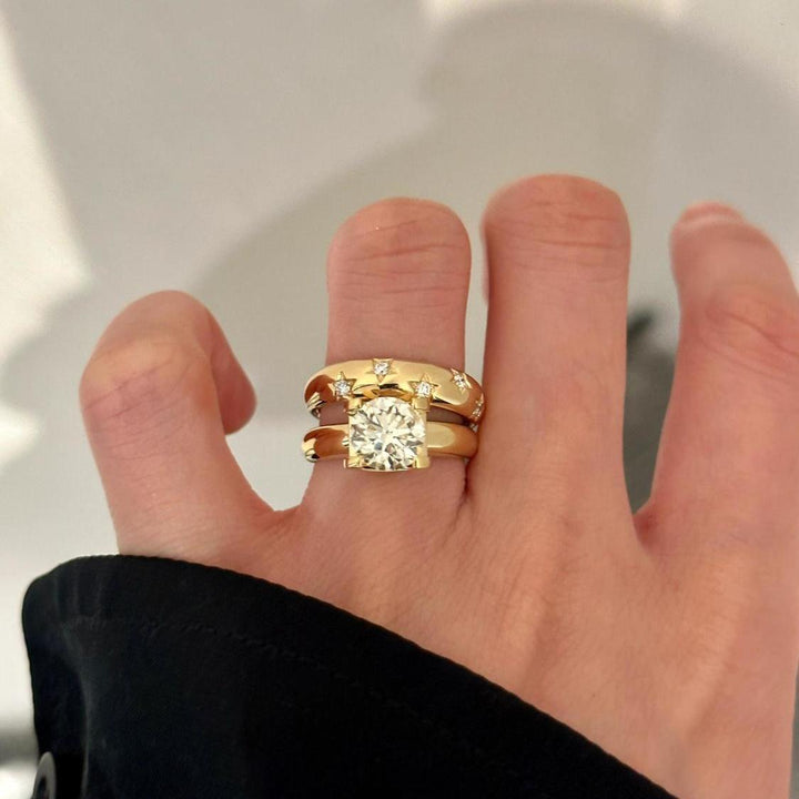 Vintage Bright Star Ring Set