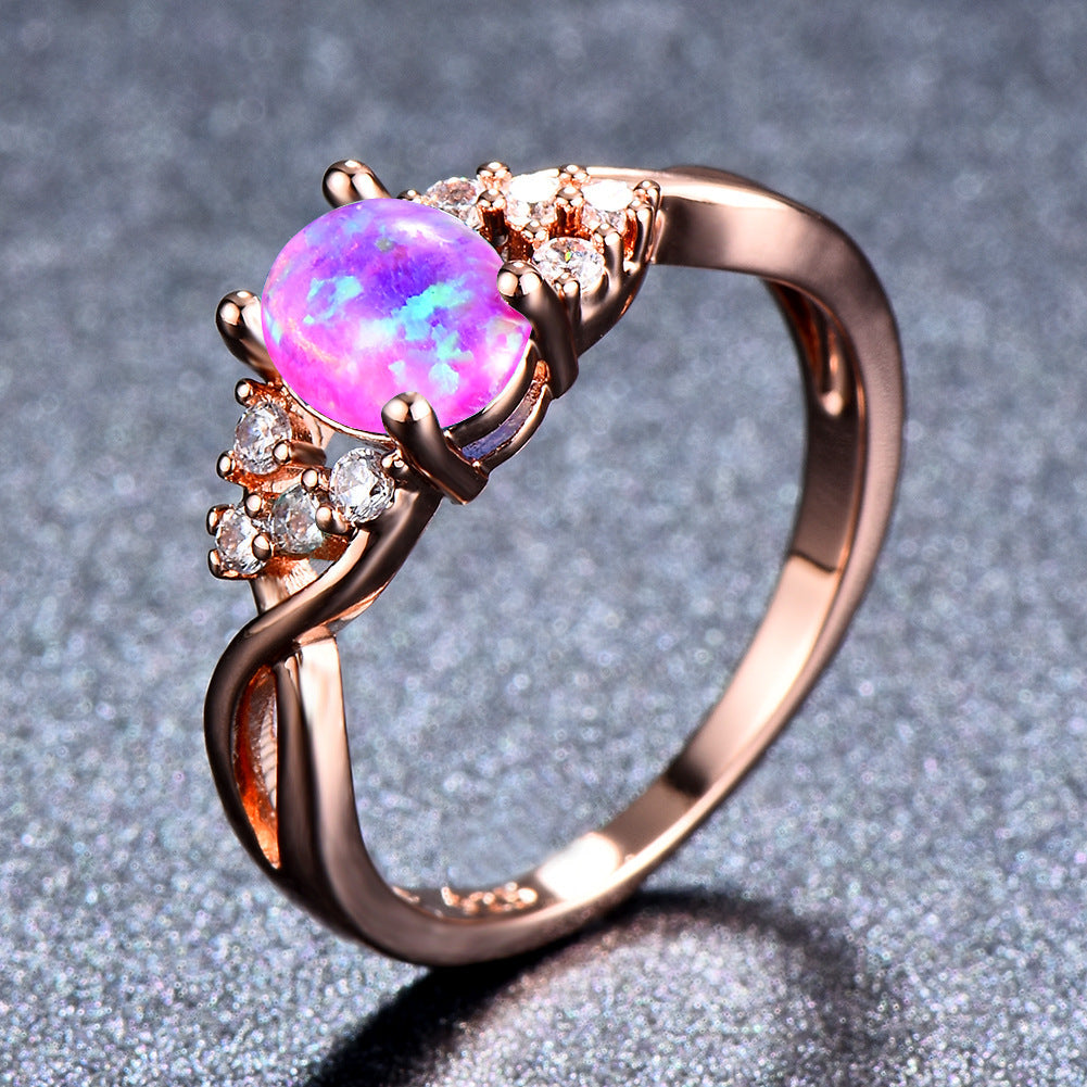 Sylva Moonhart White Ring Rose Gold
