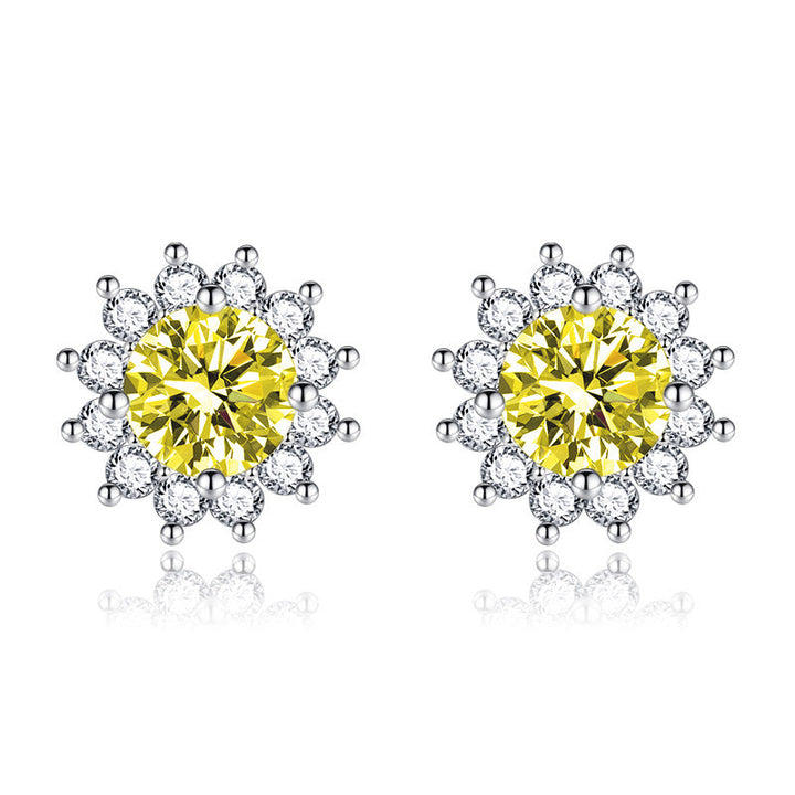 Sunlit Muse Earrings Yellow Silver
