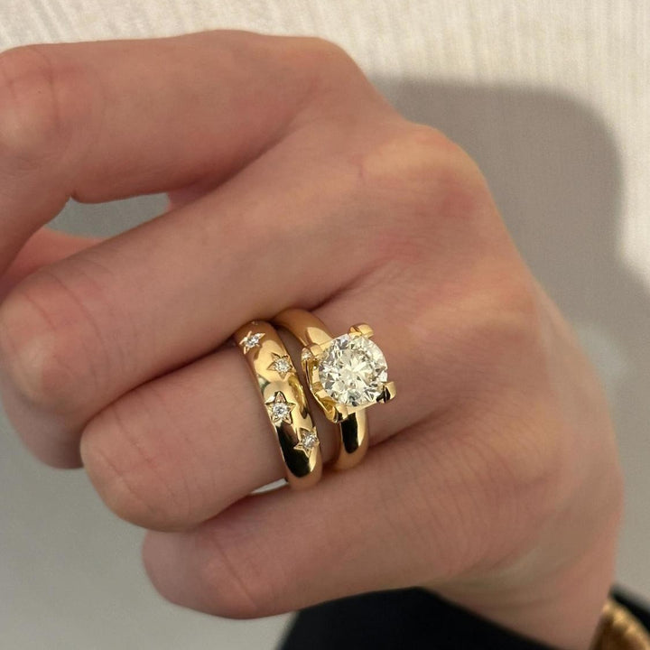 Vintage Bright Star Ring Set