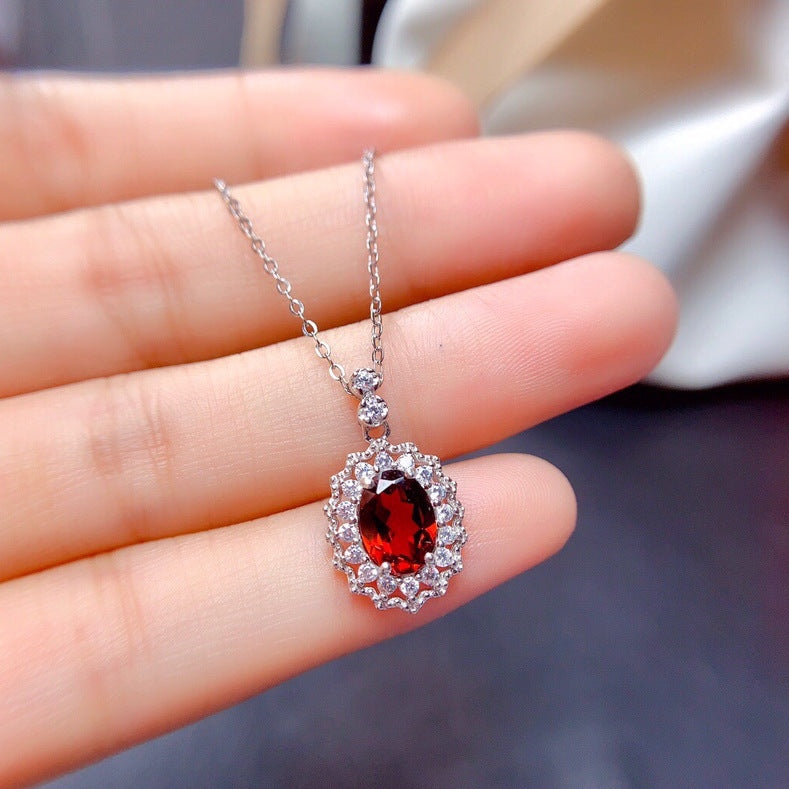 Silver Red Jewelry Set