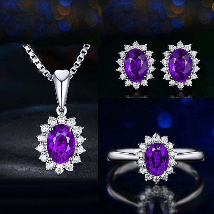 Silver Yellow Jewelry Set
