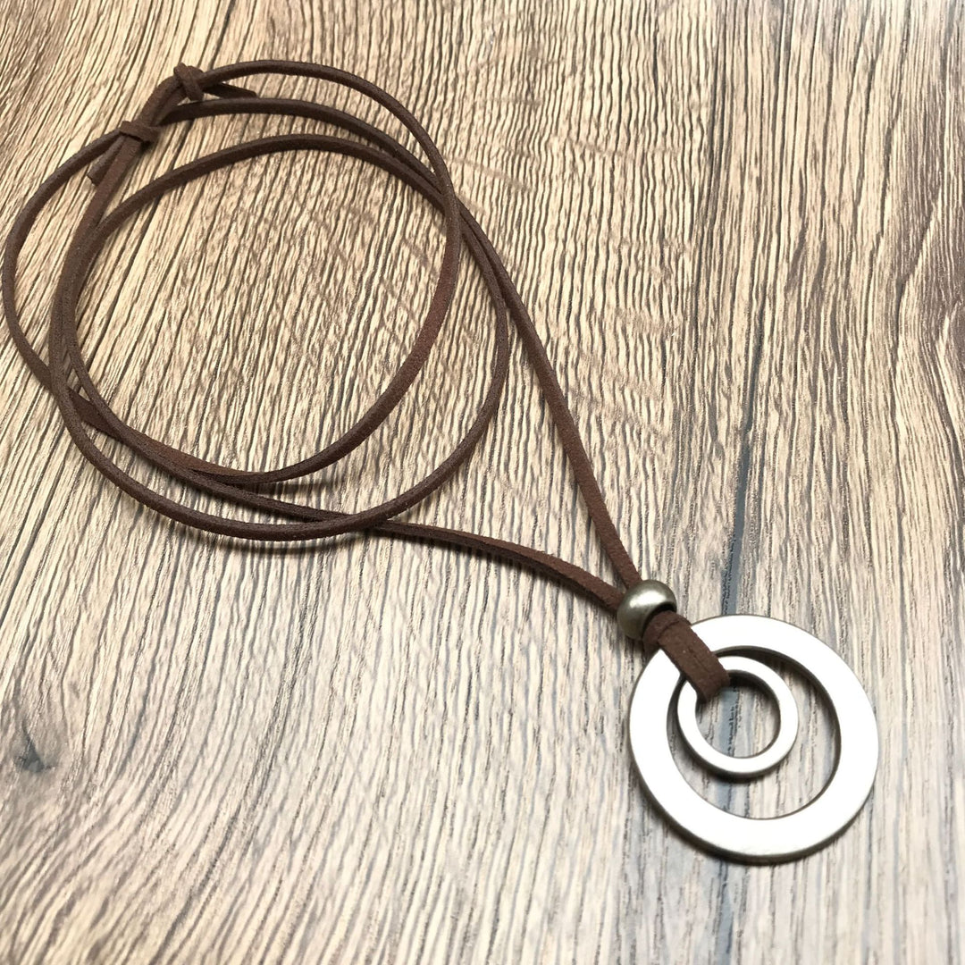 Vintage Silver Circles Necklace
