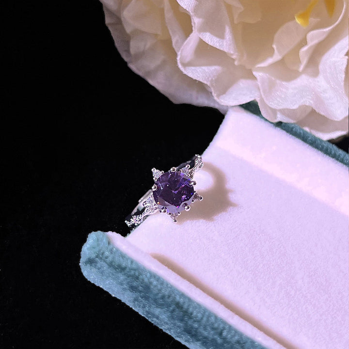 Manifa Silver Purple Jewelry Set