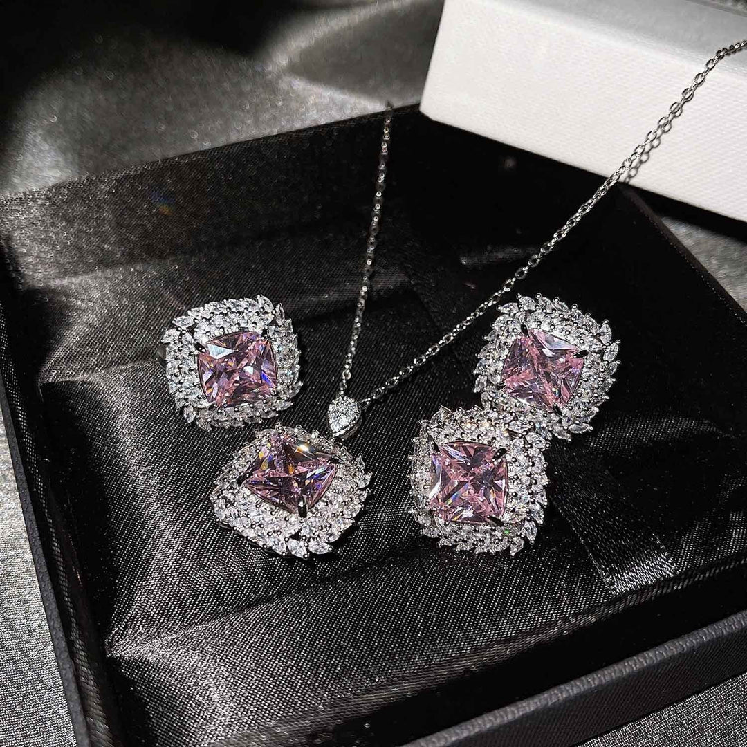 Silver Blue Jewelry Set