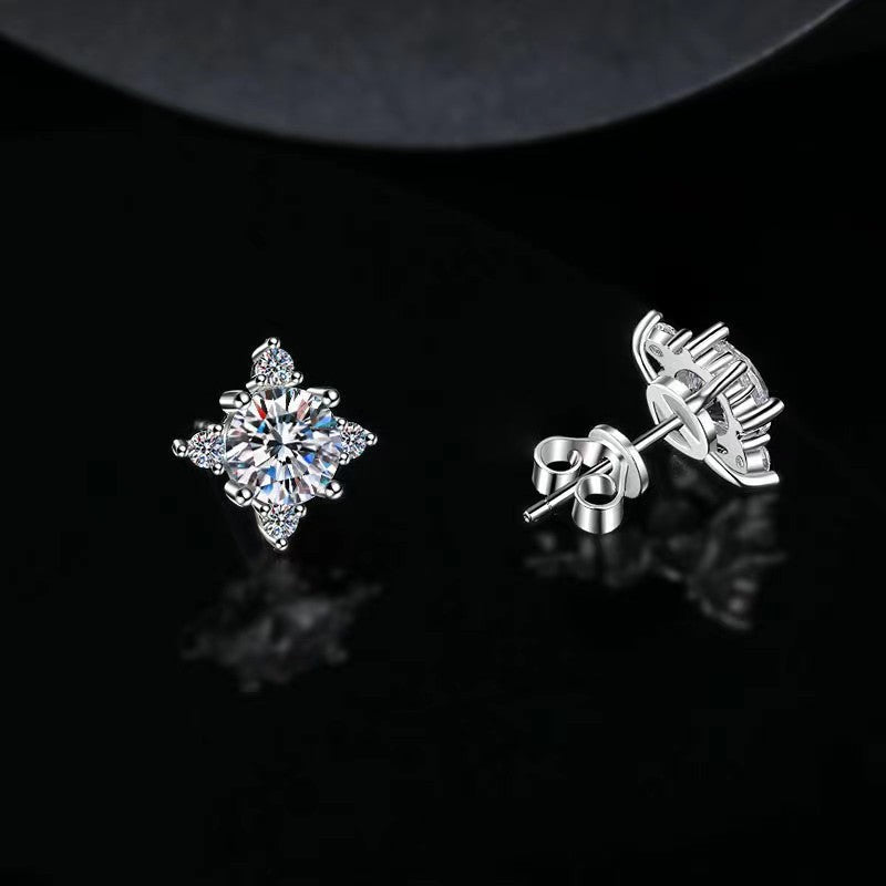 Aurelie flower earrings Silver