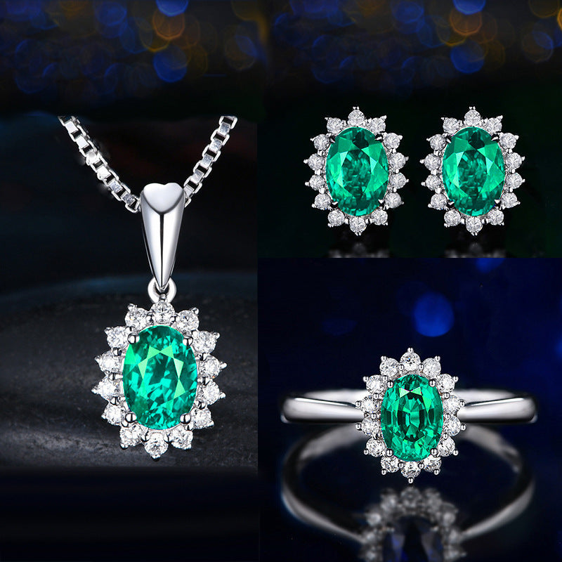 Silver Blue Jewelry Set