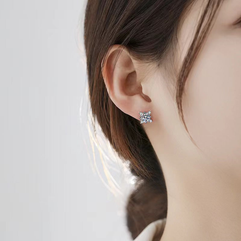 Aurelie flower earrings Silver