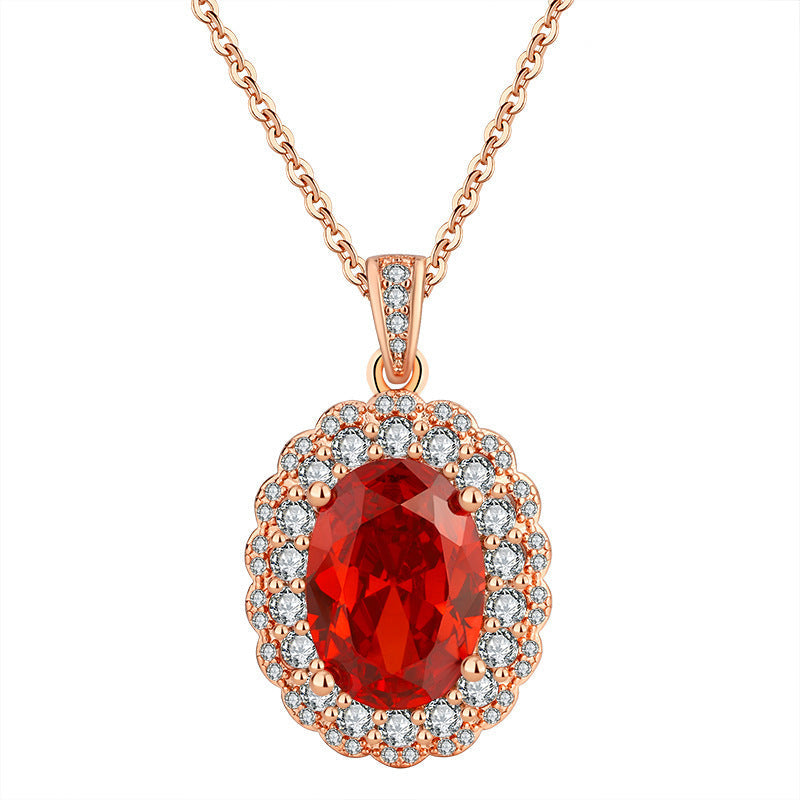 Rose Gold Red Jewelry Set