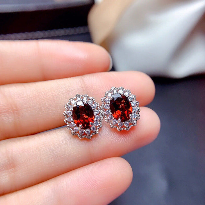 Silver Red Jewelry Set