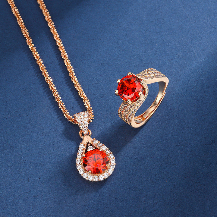 Champagne Rose Gold Jewelry Set