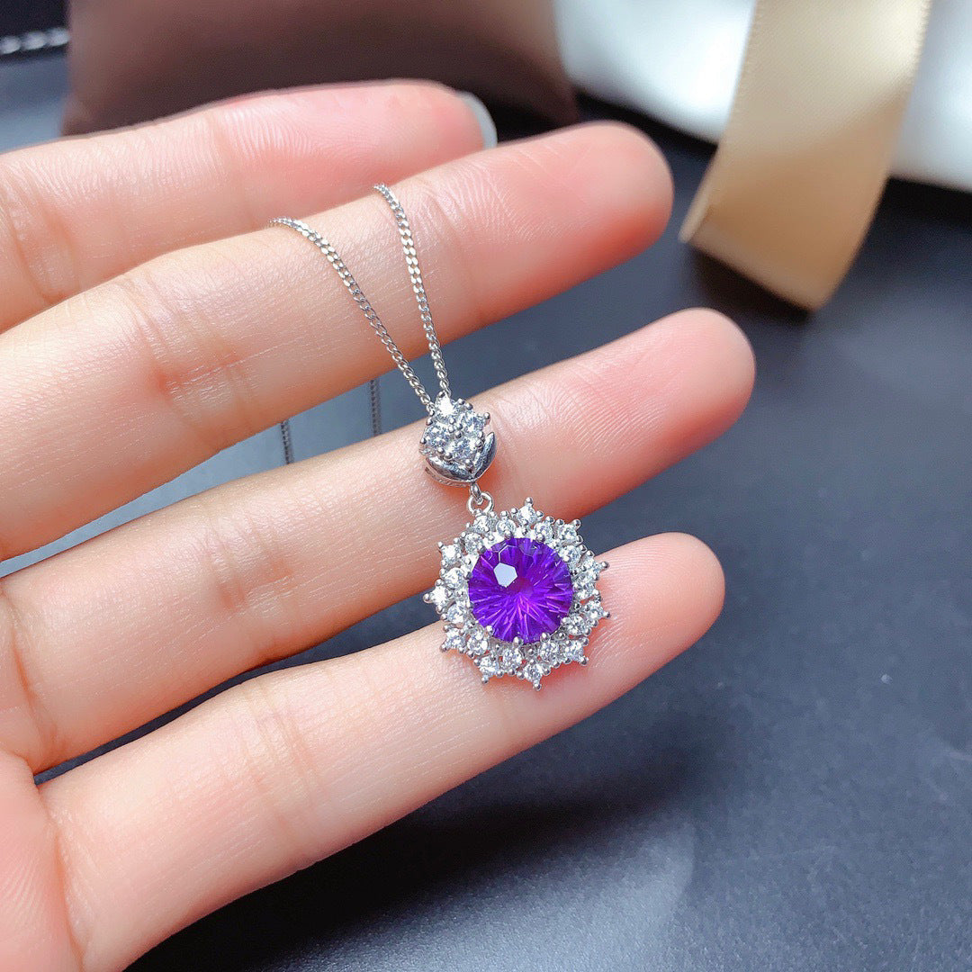 Silver Purple Jewelry Set
