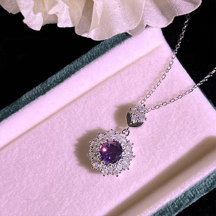 Manifa Silver Purple Jewelry Set
