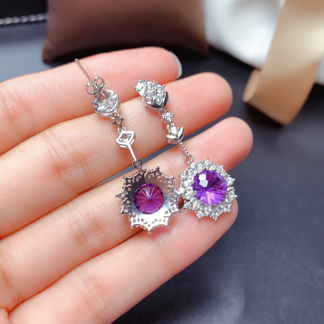 Silver Purple Jewelry Set