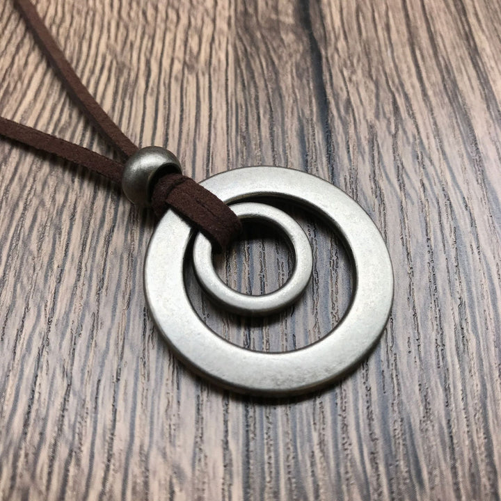 Vintage Silver Circles Necklace