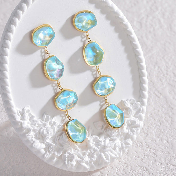 Dangling Blue Opal Earrings