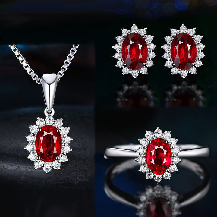 Silver Blue Jewelry Set