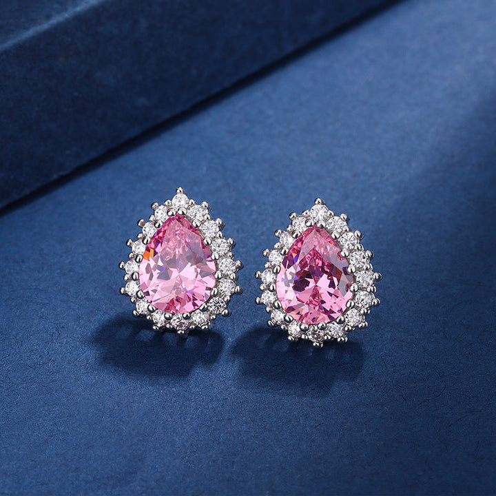 Silver Pink Jewelry Set
