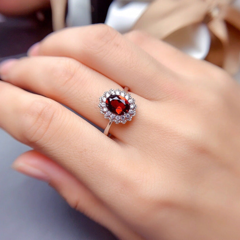 Silver Red Jewelry Set