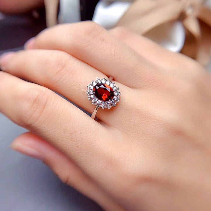 Silver Red Jewelry Set