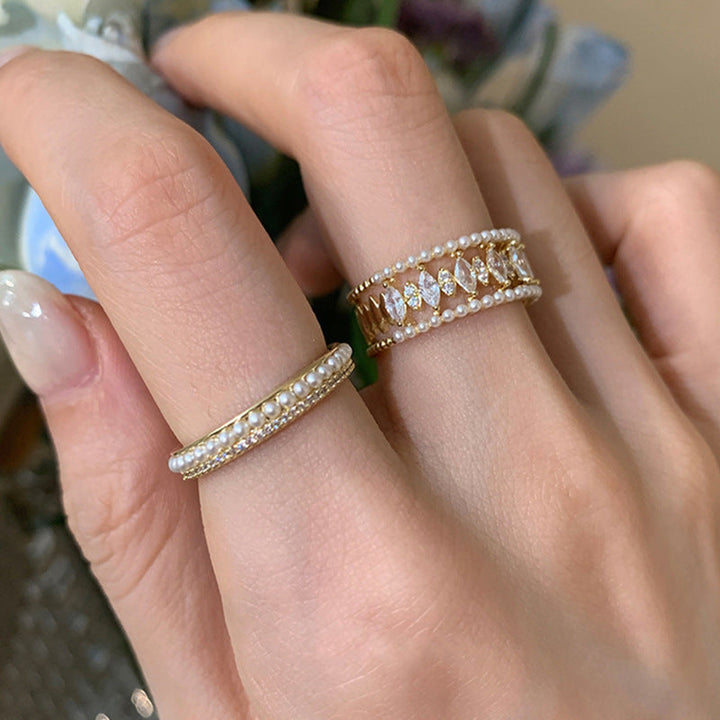 Elodie Vance Ring Set Gold