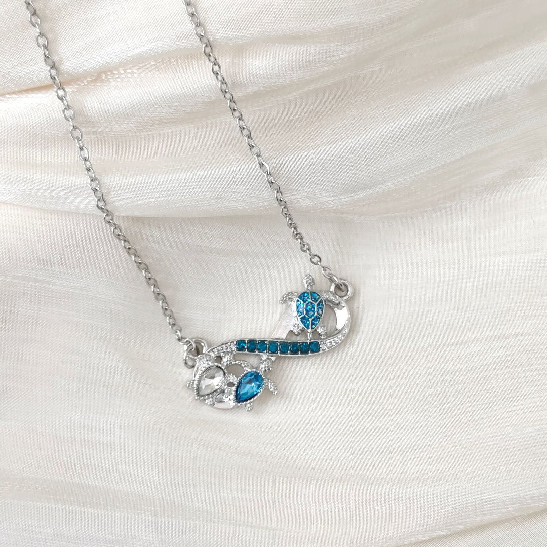 Double Silver Turtle Necklace