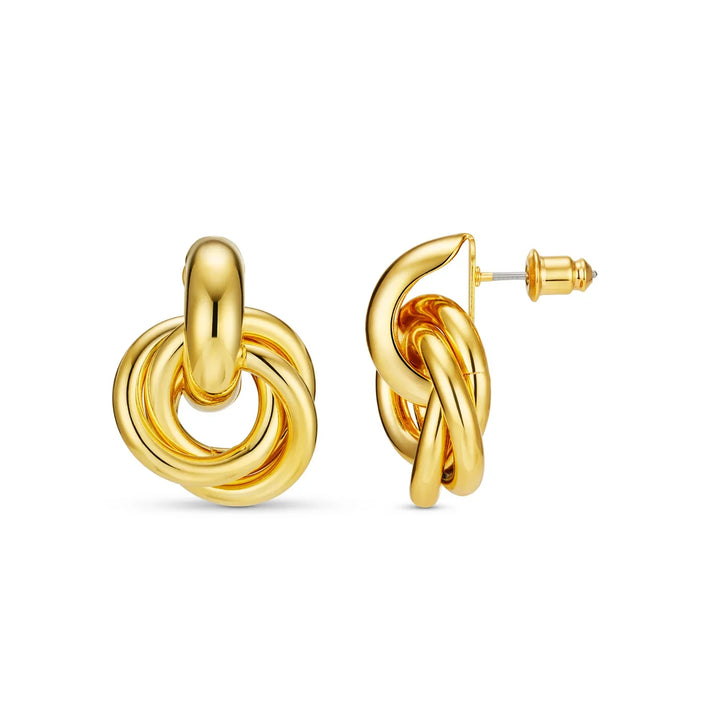 Statement Interlocking Earrings Silver