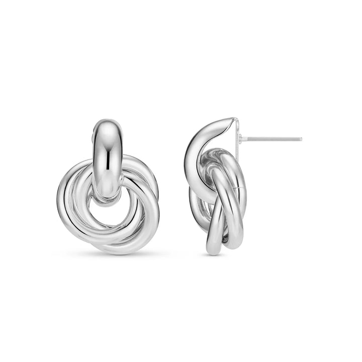 Statement Interlocking Earrings Silver