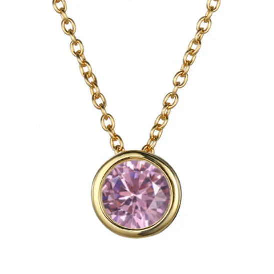 Lunaria Gemmara Birthstone Necklace Gold