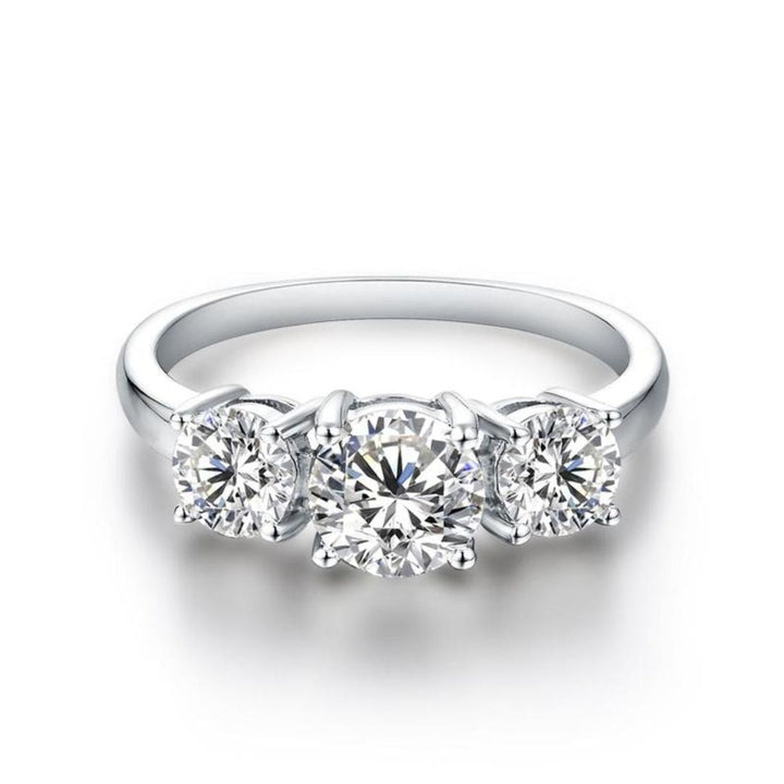 Clare Triple Stone Ring Silver