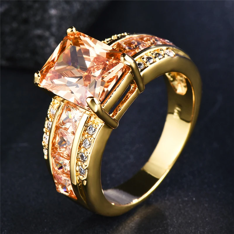 Orange Gold Glass Ring - Timeless Elegance for Every Occasion 0
