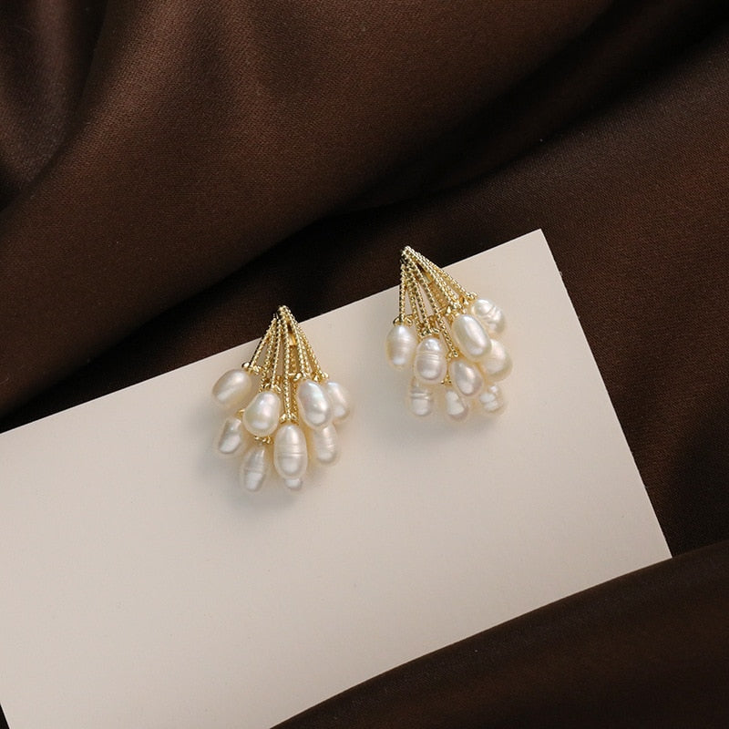 Pearl Rain Earrings - Elegant Pearl Earrings for Women, Lightweight & Versatile Design 0