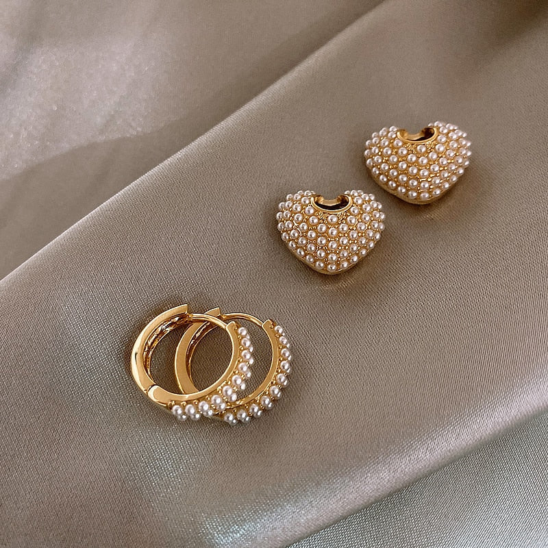 Pearl of Love Gold Earrings for Women - Elegant Pearl Earrings 4