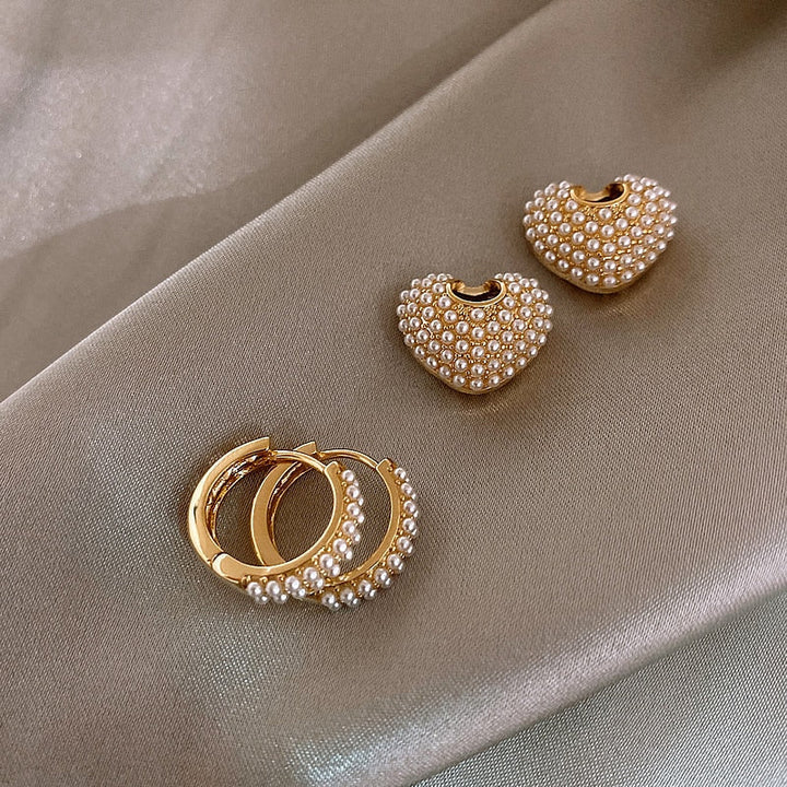 Pearl of Love Gold Earrings for Women - Elegant Pearl Earrings 4