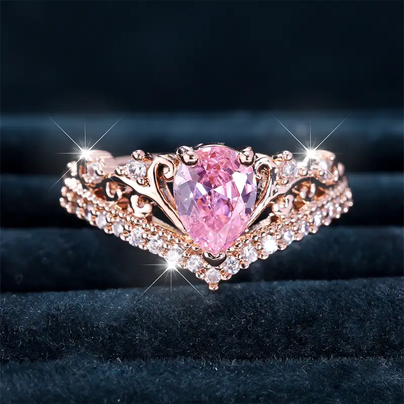 Pink Drop Rose Ring - A Timeless Symbol of Strength 0