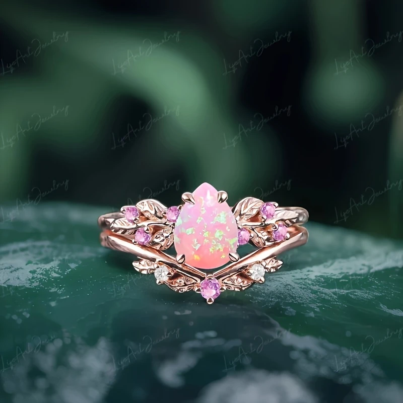 Pink Opal Gold Ring - Timeless Elegance for Every Occasion 0