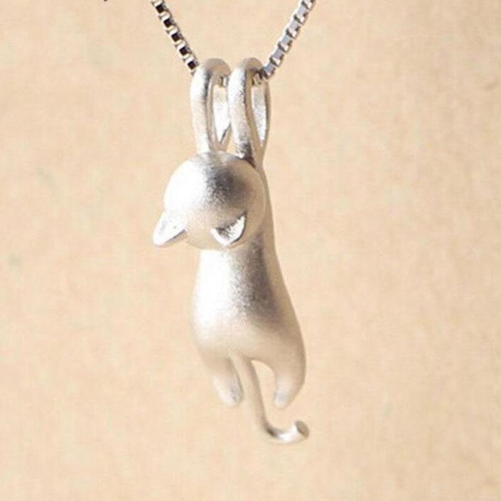Playful Kitty Necklace in 925 Sterling Silver 1