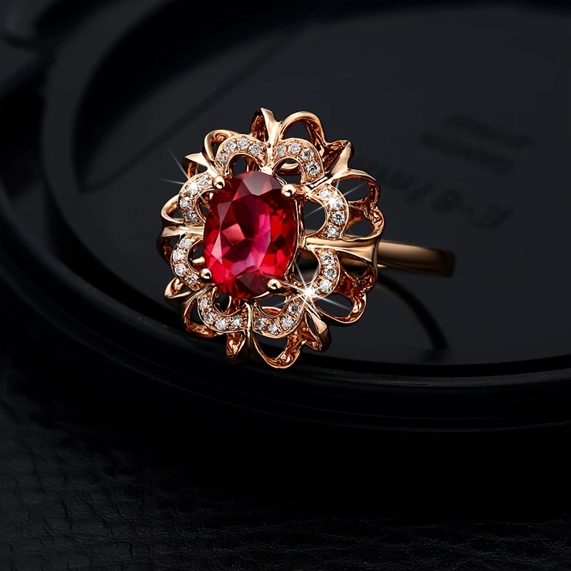 Red Crystal Rose Ring 0