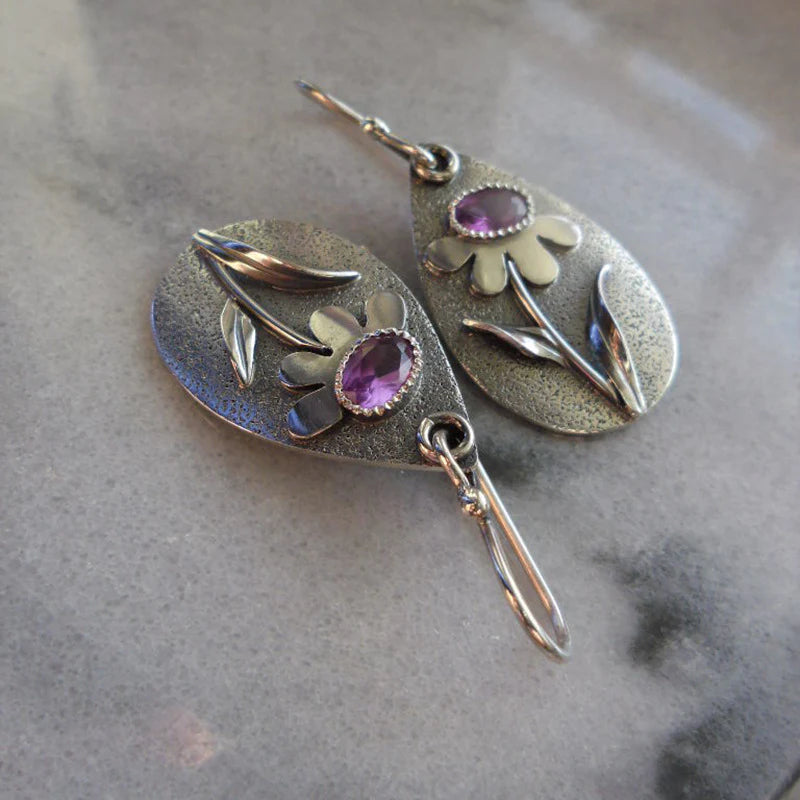 Retro Three Dimensional Flower Earrings 2