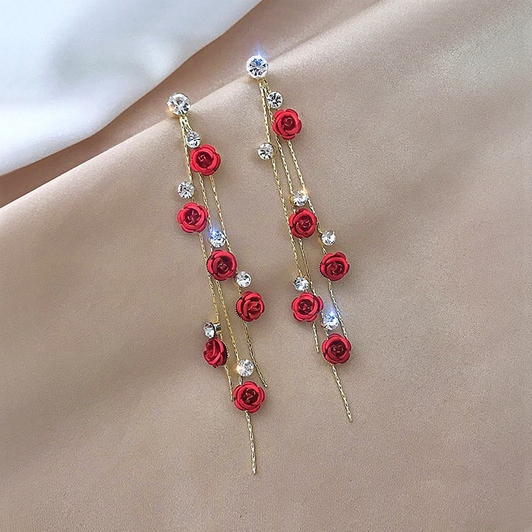 Rose Cascade Earrings - Effortless Elegance for Every Occasion 0