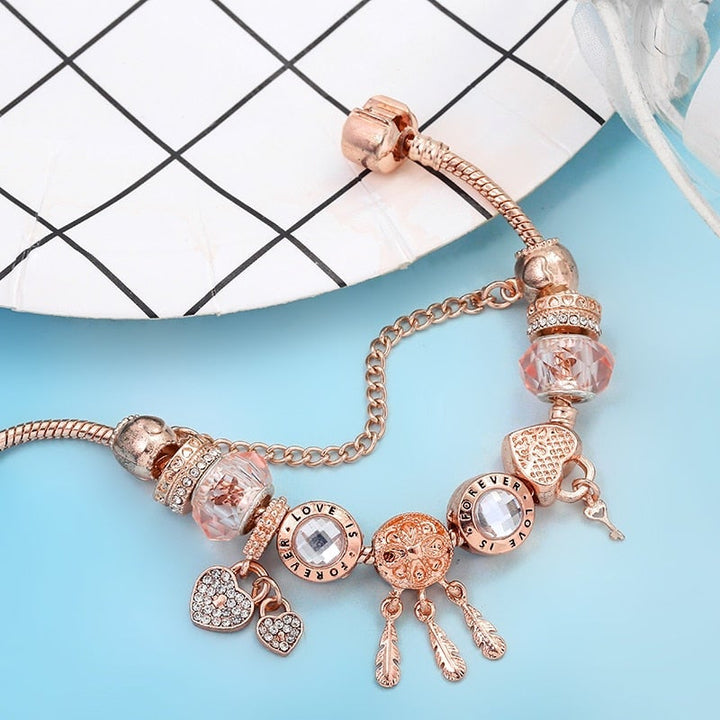 Rose Dreamcatcher Bracelet with Charms in Sterling Silver 3