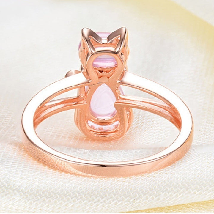 Rose Gold Cat Ring Jewelry - Elegant Ring with Cat Motif for Strength and Style 3