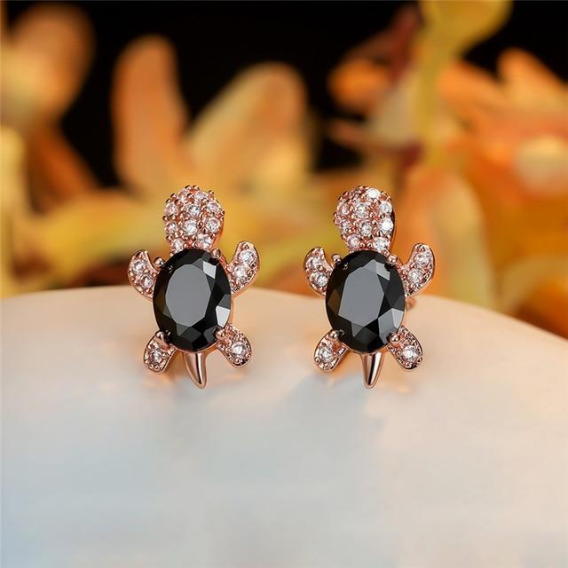 Sea Turtle Earrings in Zirconium and Silver 10